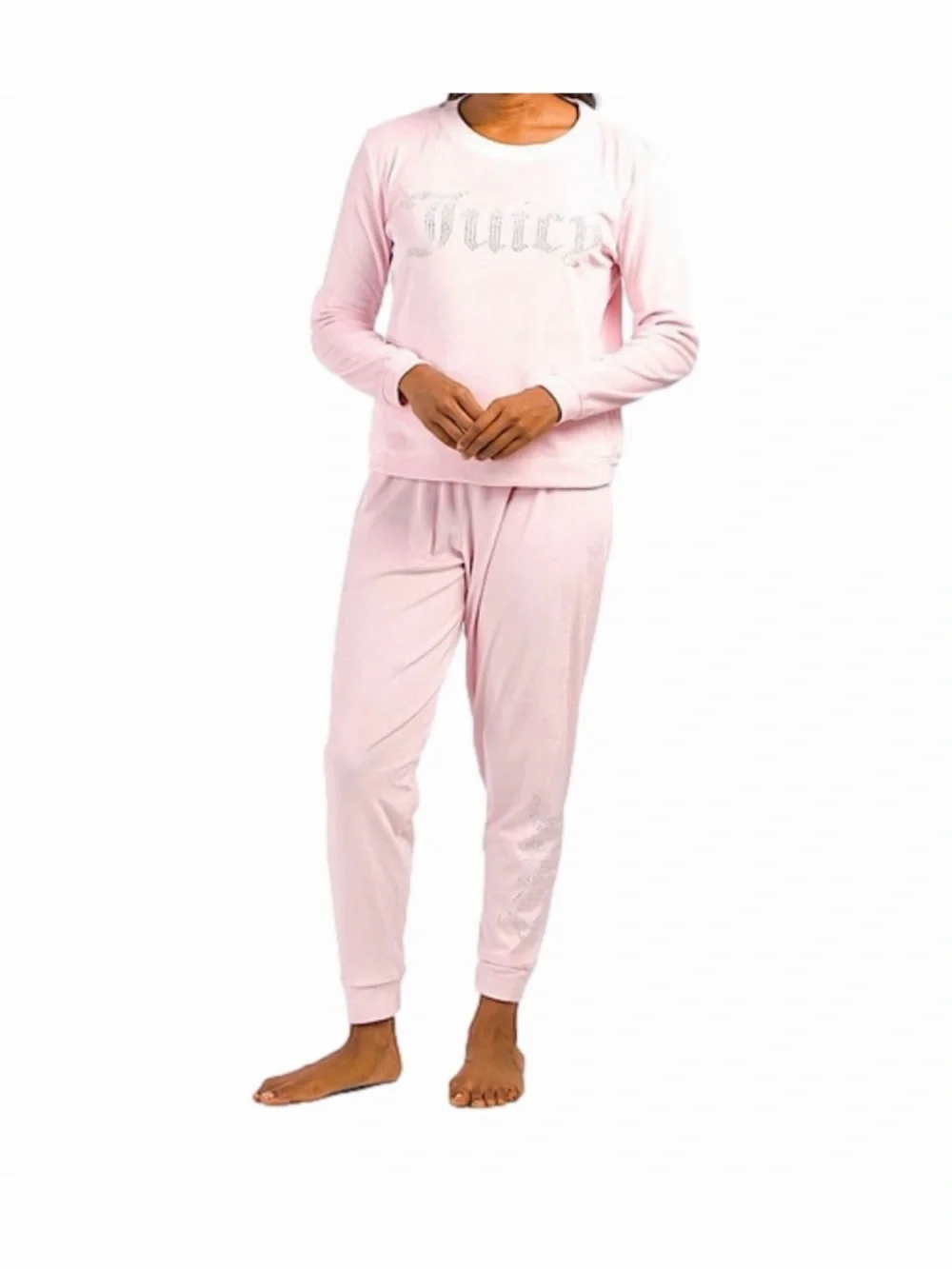Juicy Couture Light Pink Velour lounge set / pajamas - Picture 1 of 8